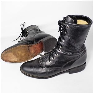Vintage Justin Western combat boots, size 9.5
